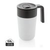 GRS Recycled PP and stainless steel mug with handle white | No Branding | not available | not available