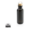 GRS RPET bottle with FSC bamboo lid and handle black | No Branding | not available | not available