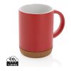Ceramic mug with cork base red | No Branding | not available | not available