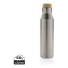 Gaia RCS certified recycled stainless steel vacuum bottle silver | No Branding | not available | not available