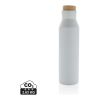 Gaia RCS certified recycled stainless steel vacuum bottle White | No Branding | not available | not available