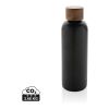 Wood RCS certified recycled stainless steel vacuum bottle black | No Branding | not available | not available