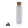 Wood RCS certified recycled stainless steel vacuum bottle White | No Branding | not available | not available