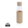 Ukiyo glass hydration tracking bottle with sleeve brown | No Branding | not available | not available