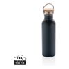Modern stainless steel bottle with bamboo lid blue | No Branding | not available | not available