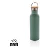Modern stainless steel bottle with bamboo lid green | No Branding | not available | not available