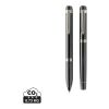 Swiss peak OSLO recycled stainless steel deluxe pen set black
