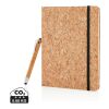 Cork A5 notebook with bamboo pen including stylus brown | No Branding | not available | not available