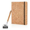 Cork A5 notebook with bamboo pen including stylus brown | No Branding | not available | not available