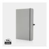 Recycled leather hardcover notebook A5 light grey | No Branding | not available | not available