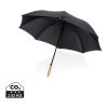 27" Impact AWARE™ RPET 190T auto open bamboo umbrella black | No Branding | not available | not available