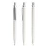 Prodir QS01 push ballpoint pen Stone with metal clip white-silver | Without Branding | Black