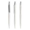 Prodir QS20 push ballpoint pen Stone with metal clip white-silver | Without Branding | Black