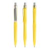 Prodir QS20 push ballpoint pen Soft Touch with metal clip yellow-silver | Without Branding | Blue