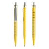 Prodir QS40 push ballpoint pen Soft Touch with metal clip yellow-silver | Without Branding | Blue