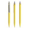 Prodir QS50 push ballpoint pen Soft Touch with metal clip yellow-silver | Without Branding | Blue