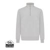 IQONIQ Elgon recycled cotton quarter zip sweater light heather grey | 5XL | No Branding | not available | not available | not available