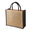 Tembo CT coloured jute shopper black | Without Branding