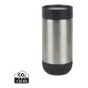 VINGA Erie RCS recycled SS push mug 350 ML silver-black | No Branding | not available | not available