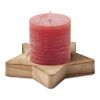 Candle on star wooden base red | No Branding | not available | not available