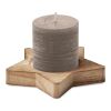 Candle on star wooden base grey | No Branding | not available | not available