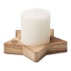 Candle on star wooden base wood | No Branding | not available | not available