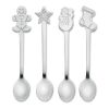 Set of 4 Christmas tea spoon matt silver | No Branding | not available | not available