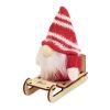Gnome on wooden sleigh red