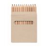 Cardboard box 12 coloured pencil set brown | No Branding | not available | not available | not available