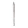 Ball pen with rubber grip transparent/white | No Branding | not available | not available