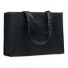 Gusset non-woven shopping bag black | No Branding | not available | not available | not available