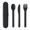 Cutlery set and case in PLA black | No Branding | not available | not available | not available