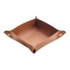 Foldable PU key tray brown
