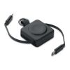 Retractable 100W USB-C cable black