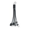 3-in-1 charging cable keyring black