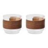 Coffee glass set walnut grip wood