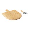 Bamboo pizza board & cutter wood