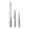 Stainless steel knife set 3pcs silver