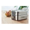 Stainless steel lunch box with  2 compartments matt silver | No Branding | not available | not available | not available