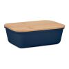 Lunch box with bamboo lid navy blue | No Branding | not available | not available | not available