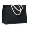 Jute bag with cotton handle black