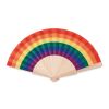 Rainbow wooden hand fan multicolour | No Branding | not available | not available