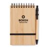 A6 bamboo notepad with pen black | No Branding | not available | not available