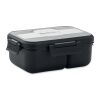 Lunch box with cutlery in PP black | No Branding | not available | not available | not available