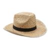 Natural straw cowboy hat black | No Branding | not available | not available | not available