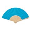 Manual hand fan in bamboo turquoise