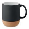 Matt ceramic cork mug 300 ml black | No Branding | not available | not available