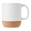 Matt ceramic cork mug 300 ml white | No Branding | not available | not available