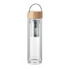 Double wall glass bottle 400ml with tea infuser transparent | No Branding | not available | not available