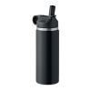 Double wall bottle with built in straw 500 ml black | No Branding | not available | not available | not available